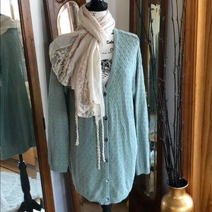 Sage green long cardigan